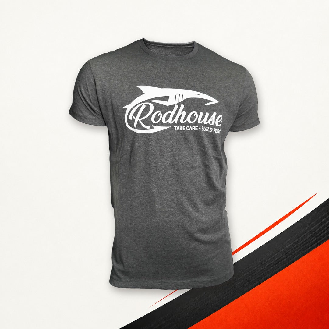 Rodhouse fishing apparel: Grey Shark T-shirt from S to XXL